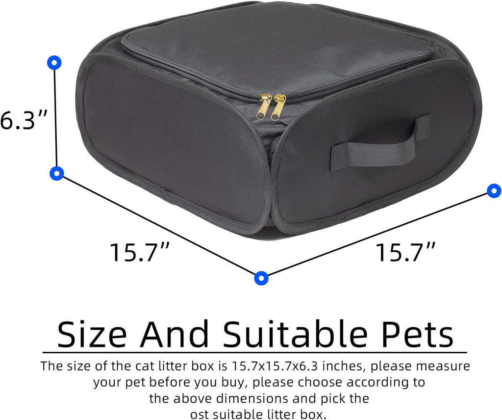 Cat Travel Litter Box Collapsible Portable Cat Litter Box with Lid and Handle Standard for Travel Light Weight Leak-Proof, Sturdy, Lightweight, Easy to Clean