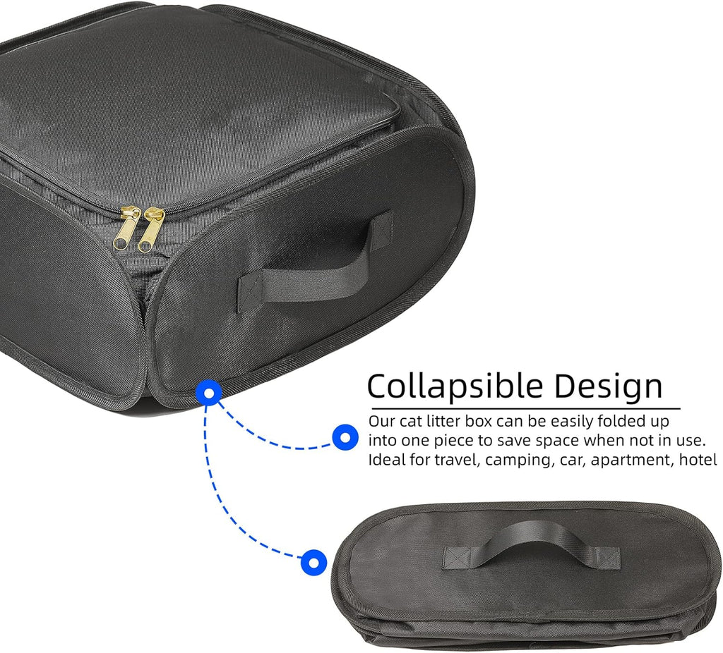 Cat Travel Litter Box Collapsible Portable Cat Litter Box with Lid and Handle Standard for Travel Light Weight Leak-Proof, Sturdy, Lightweight, Easy to Clean